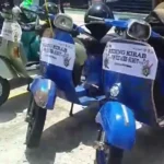 Komunitas Vespa Konvoi Sambut Kirab Api PON XXI Aceh-Sumut 2024 di Lhokseumawe